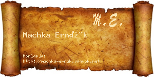 Machka Ernák névjegykártya